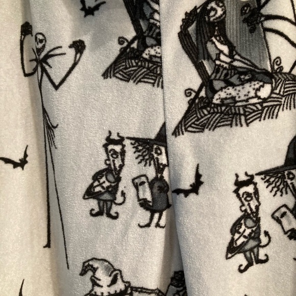 The Nightmare Before Christmas Pajama Pants Lounge Sleepwear Light Gray Black L - Picture 2 of 5